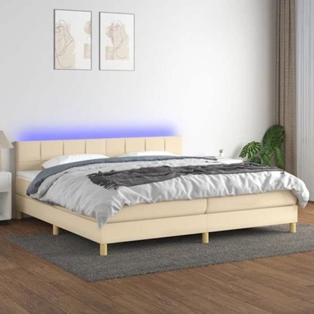 Maison Exclusive - Runkopatja ja patja sekä LED Krem 200x200cm Kangas