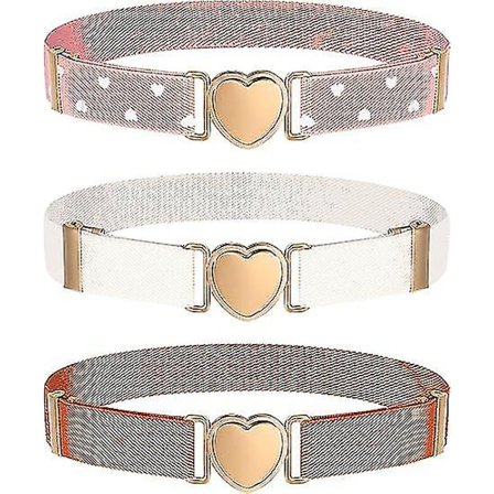 3 kpl Tyttöjen Vyöt Lasten Joustava Joustovyö Säädettävä Joustovyö Joustava Sydän Lasten Vyö Tytöille
