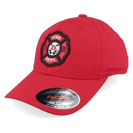 Kiddo Cap - Rouge flexfit Casquette - Kids Fire Fighter Junior 3d Patch Red Flexfit @ Hatstore