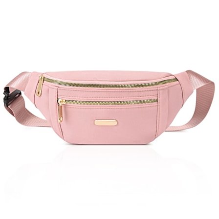 Taljetaske - Vandtæt løbebælte taljetaske til mænd kvinder - Justerbar bælte taljetaske til udendørs sport vandreture rejser (pink)