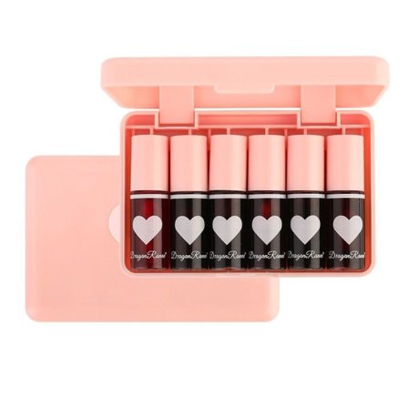 RYI-6 farger Lip Tint Stain Set Koreansk Lip Gloss Lip