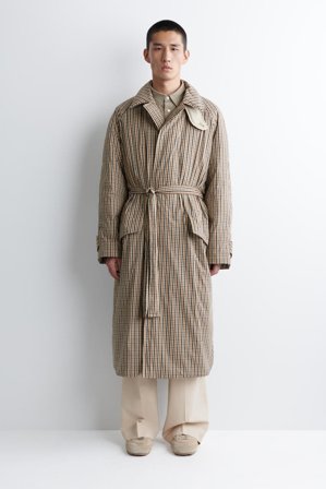 COS Padded Belted Funnel-Neck Long Coat in Beige - Men