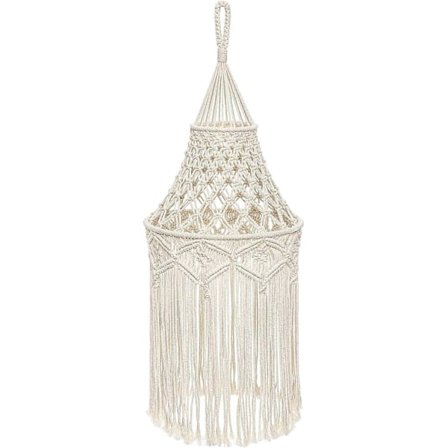 Makramé Lampskärm Boho Hängande Taklampa Modern Kontor Sovrum Vardagsrum Barnrum