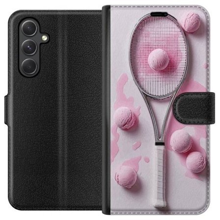 Kompatibelt Lommeboketui til Samsung Samsung Galaxy A05s Rosa glasskuler og tennisracket i et kreativt, stille bilde med leken popfølelse og moderne