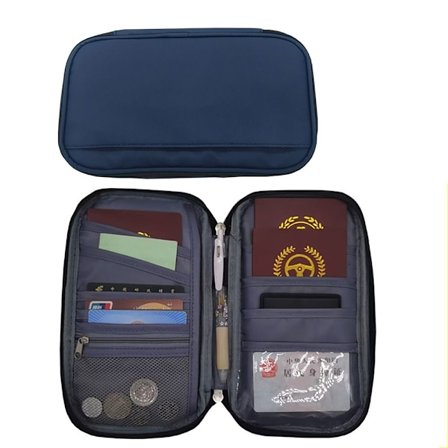 Familiepasholder Dokumenttaske NAVY BLÅ