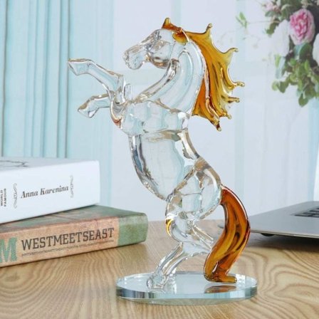 Krystallglass Hest Figur Kolleksjon Hest Dyr Papirvekt Bord Ornament Dekor Barn Bursdagsgaver Hjem Bryllup Dekor (Hest)