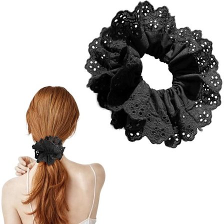 Blonde Scrunchies Store Hår Scrunchies til Kvinder, Elastiske Hårbånd Scrunchy Bløde Hårbånd Reb, Hestehaleholder (Sort)