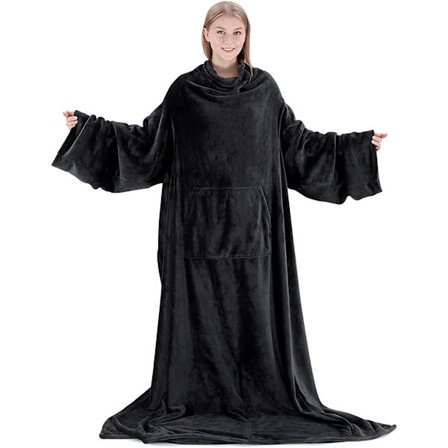 Bærbar tæppehættetrøje, Oversized tæppe sweatshirt med H