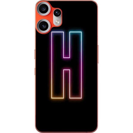 Kompatibel Mobilcover til Nothing Nothing CMF Phone 2 Pro Minimalistisk neonbogstav H i farveskiftende lys mod sort baggrund med moderne typografisk f