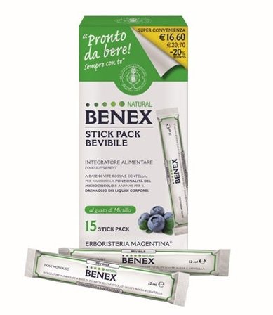 Benex Bevibile Natural 15 Stick Pack - Integratore Naturale