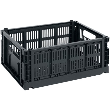 HAY Colour Crate Medium Opbevaringskasse, charcoal | KitchenOne