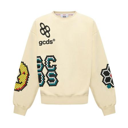 Gcds Printed Tröja beige, Herr, Herr, Storlek: XL