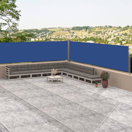 Vidaxl Infällbar Sidomarkis Blå 117x1000 Cm Blå