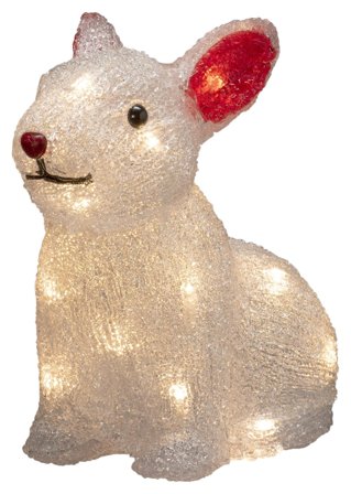 Konstsmide 6236-103 Dekorationsbelysning kanin, akryl, 24 LED 4xAA, Belysning