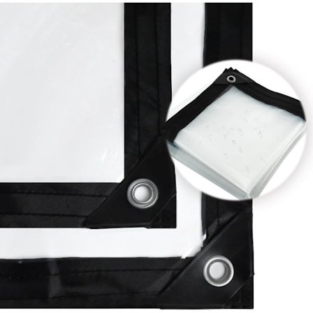 Gjennomsiktig vanntett presenning med øyer, gjennomsiktig vanntett presenning, laget av værbestandig polyetylen (3x3m)