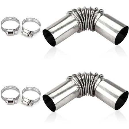 Udstødningsmuffe, 25 mm rustfrit stål udstødningsrør - til bilvarmer - dieselvarmer - udstødningsrørtilbehør med 4 stålklammer
