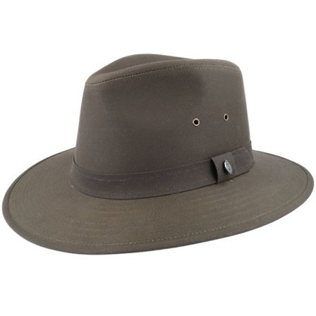 Jaxon & James - Grön fedora Hatt - Oilcloth Safari Olive Fedora @ Hatstore