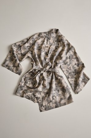 Jotex - Kort Kimono i Lin Grå - CARA - Kjøp Morgenkåper hos Jotex