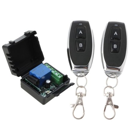Trådløs fjernbetjening til DC 12V 1-kanals multifunktions fjernbetjeningskontakt med 2 RF fjernbetjeningssendere med 2 knapper
