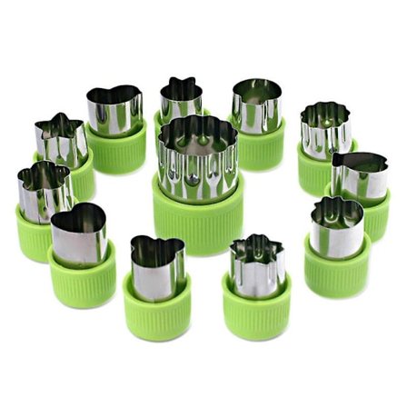 12-osainen hedelmäleikkuri ruostumattomasta teräksestä valmistettu kakkutyökalusarja käsisuojalla vihanneskeksileikkuri