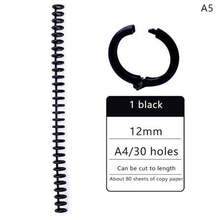 30 hål plastspiralringar för brevpapper för A4-papper