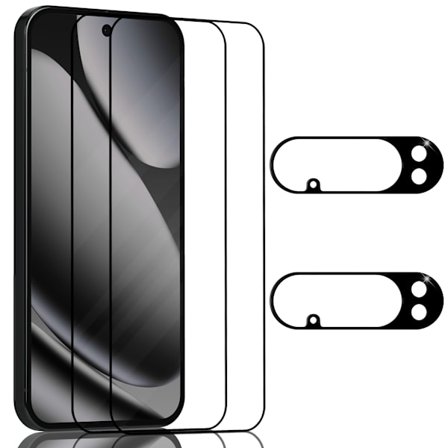 2-Pack Google Pixel 10 Pro Näytönsuoja & 2-Pack linssinsuoja - Karkaistu Lasi 9H - Super laatu 3D