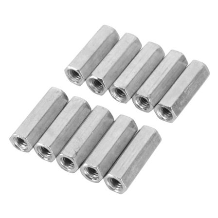 10 stk. M6x25mm Lange Hex Rod Møtrikker Gevind Fastgørelseselementer Standoffs