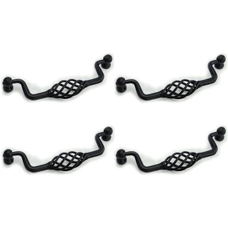 4 stk Håndtak - Svart/96mm Møbel Skuffe Hul Design Vintage C