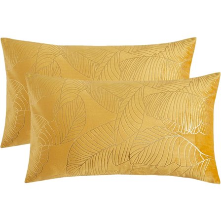 30*50cm samettikangaspäällinen 30x50cm koristeellinen painettu kultainen tyynyliina sohvalle makuuhuone autoon olohuoneen tyynyliina keltainen 2 kpl