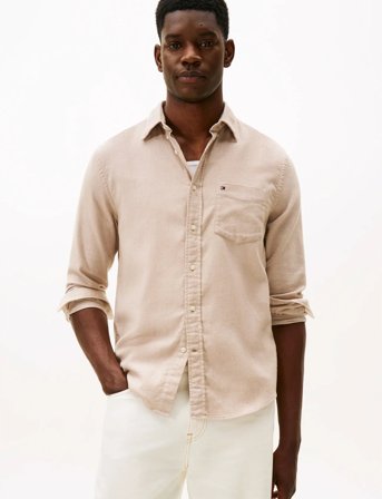 Tommy Hilfiger Flannel Dobby Rf Shirt - Brown - XL