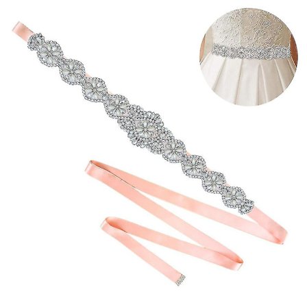 Bryllupsbælte med Rhinestones - Sølv Rhinestone Bælter til Kvinder