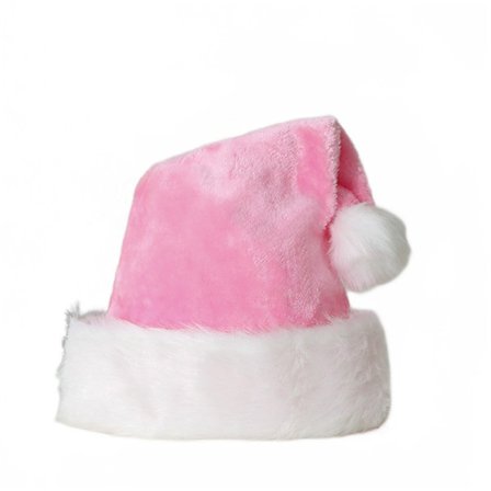 Juleplysj Julehatt Ekstra tykk stor ball Julehatt Rosa