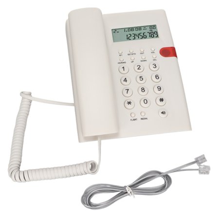 K010A-1 Telefon med sladd, nummerpresentationsfunktion, handsfree-samtal, skrivbordstelefon för hemmakontor och hotell