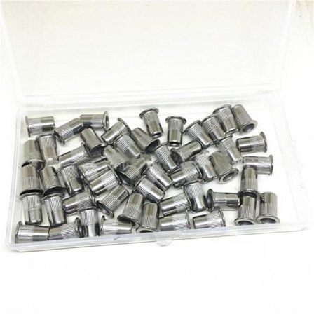 50 stk nittemøtrikker sortimentsæt med gevindindsatsmøtrikmøtrikker