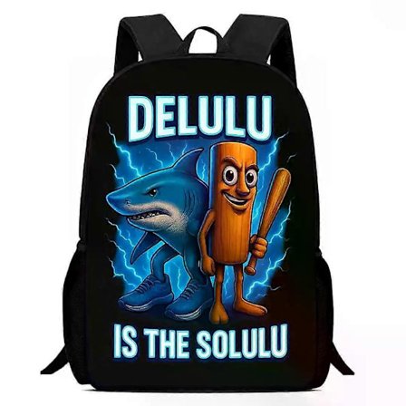 Skolväska Tralalero Tralala Ryggsäck Tungtung Sahur Brainrot Barn Skolväskor Barn Utomhus Sport Ryggsäck Rese Anime Ryggsäck Gåva 9