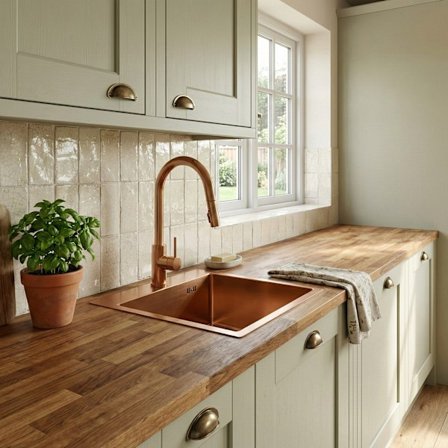 Køkkenvask Rea Leo 40 Børstet kobber 40X45X18,5CM