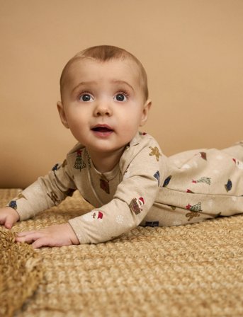 Minymo Suit Ls Aop - Beige - 74