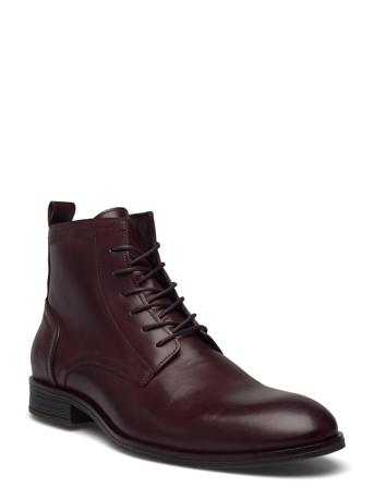 Biabyron Leather Lace Up Boot Snørestøvler Brun Bianco