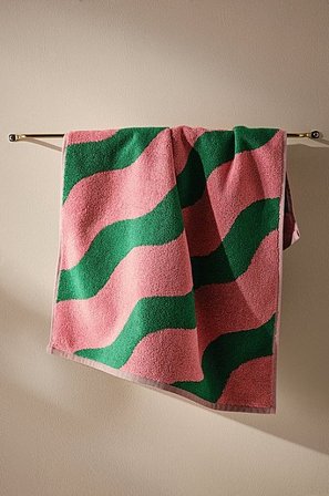 Jotex - Handtuch 50x70 Cm Rosa/grün - WAVES - Kaufe Handtücher bei Jotex