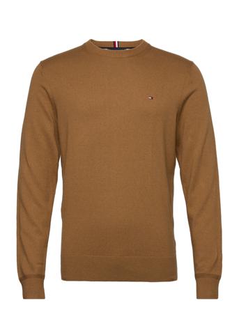 Pima Org Ctn Cashmere Crew Neck Neulepaita Pyöreä Kaula-aukko Ruskea Tommy Hilfiger