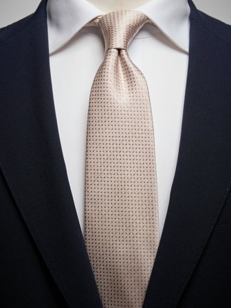 John Henric Men's Light Beige Pattern Tie Silk Size 7,5