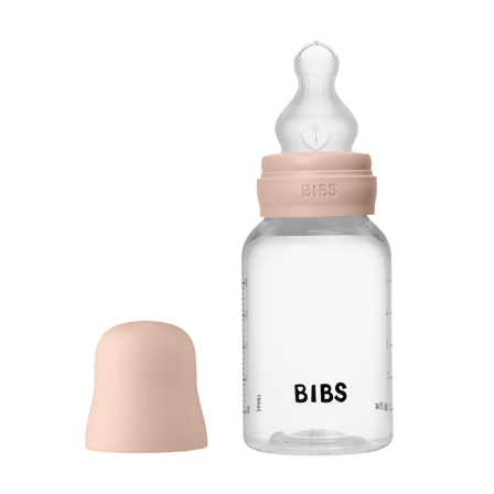 BIBS Baby Bottle Round Silicone Tåteflaske, Blush, 150 ml