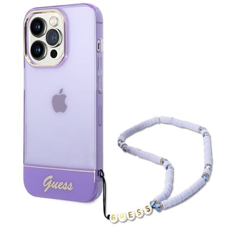 Guess GUHCP14LHGCOHU iPhone 14 Pro 6,1" lilla/lilla hardcase Gennemsigtig perlerem