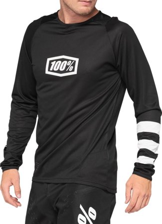 100% Men's R-Core Jersey Men long-sleeved training tops Black S
