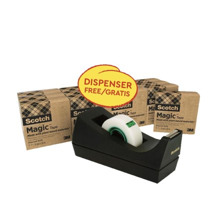 SCOTCH C38 skrivbordstejphållare, svart + Magic tejp genomskinlig 19mm x 33m 14-pack - Lyreco - Kontorsmaterial - Tejp lim och häftmassa - Tejp - 