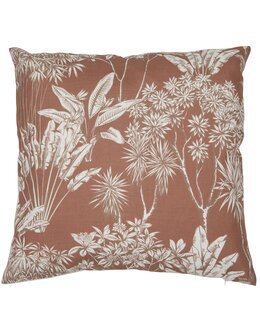 Pudebetræk Sasha med trykt bladmønster 1-pak Rosa