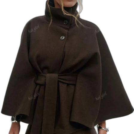 Mörkbrun poncho kappa