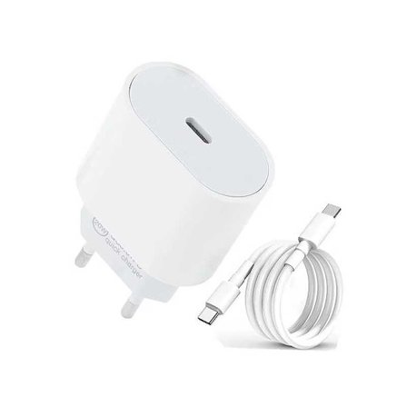 Komplett 20W USB-C høyhastighetslader med USB-C-kabel