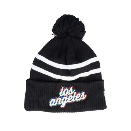 New Era - NBA Zwart pom Beanie - Los Angeles Clippers Knit NBA City Edition 22 Black Pom @ Hatstore