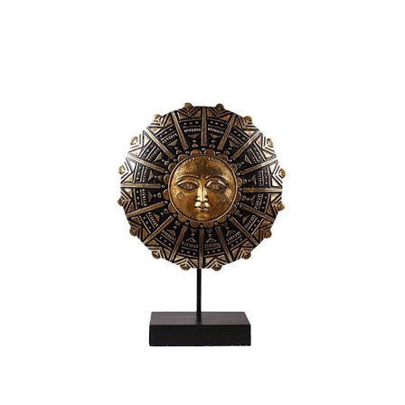 Polyresin totemdekoration, 28x8x40cm, bronze og sort